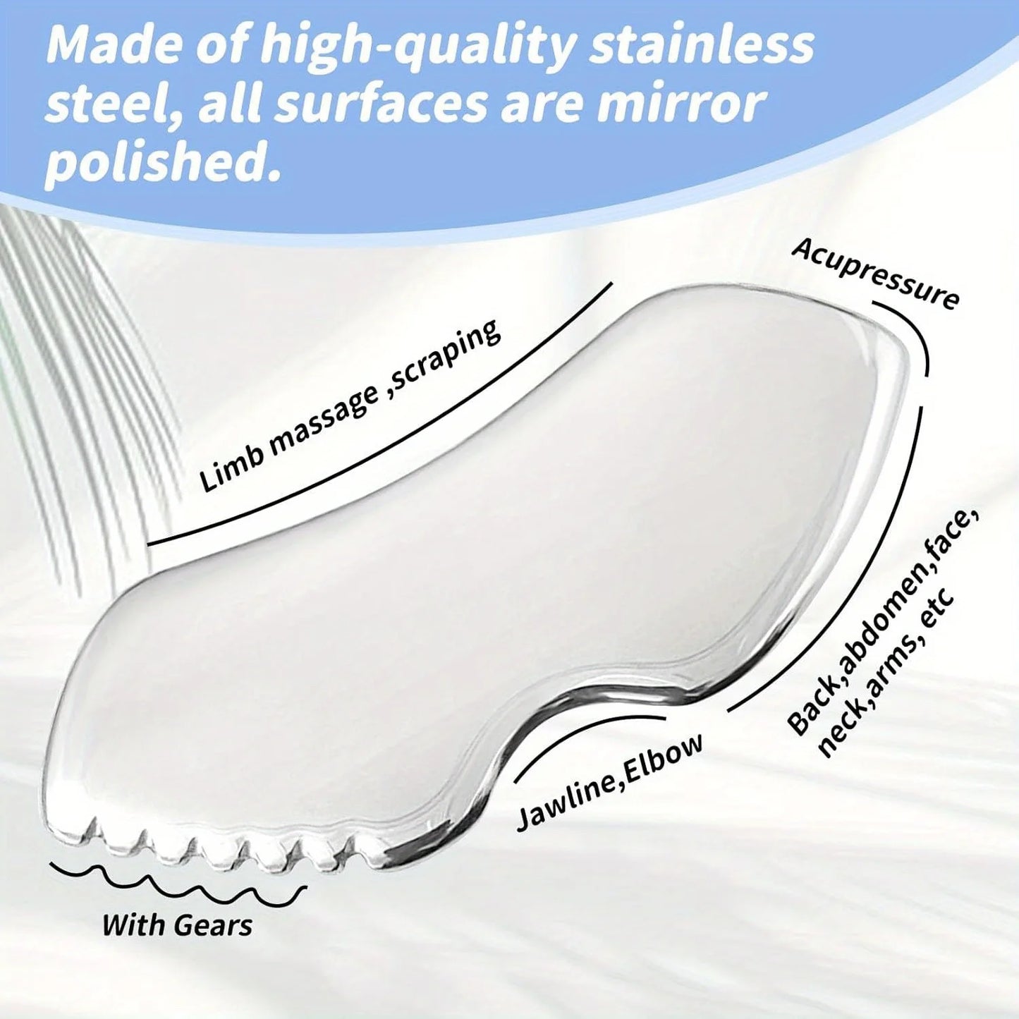 Premium Stainless Steel Gua Sha | Velours Noir